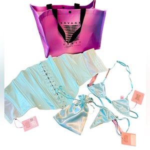 Savage X Fenty Croc Skin Bustier w/ bra and thong set